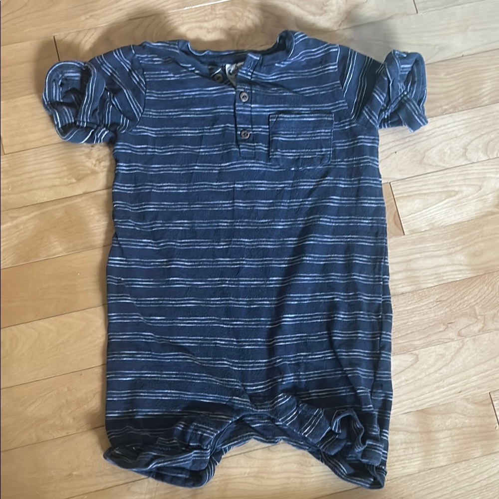 Blue Striped H&M Baby Romper